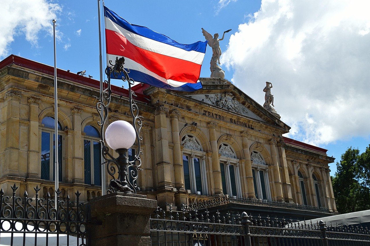 costa rica, flag, country, symbol, national, nation, flags, theatre, darling, building, ancient, heritage, costa rica, costa rica, costa rica, costa rica, costa rica